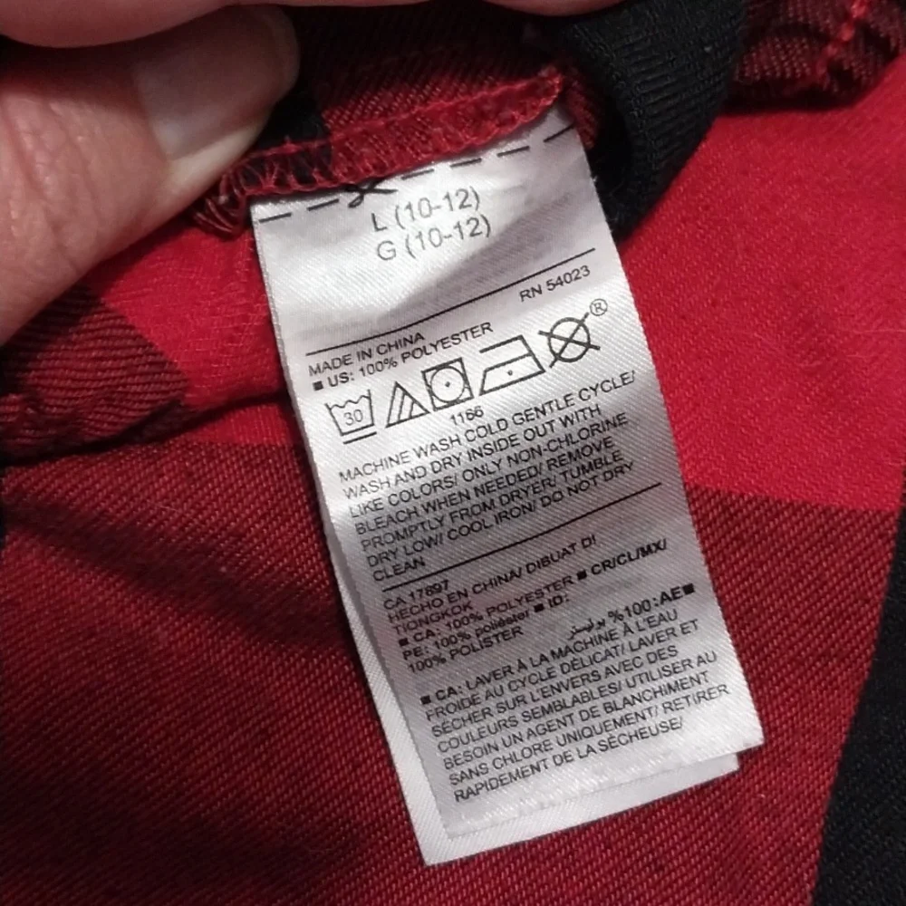 Old Navy Kids Red and Black Check Pajama Bottoms Large 10/12